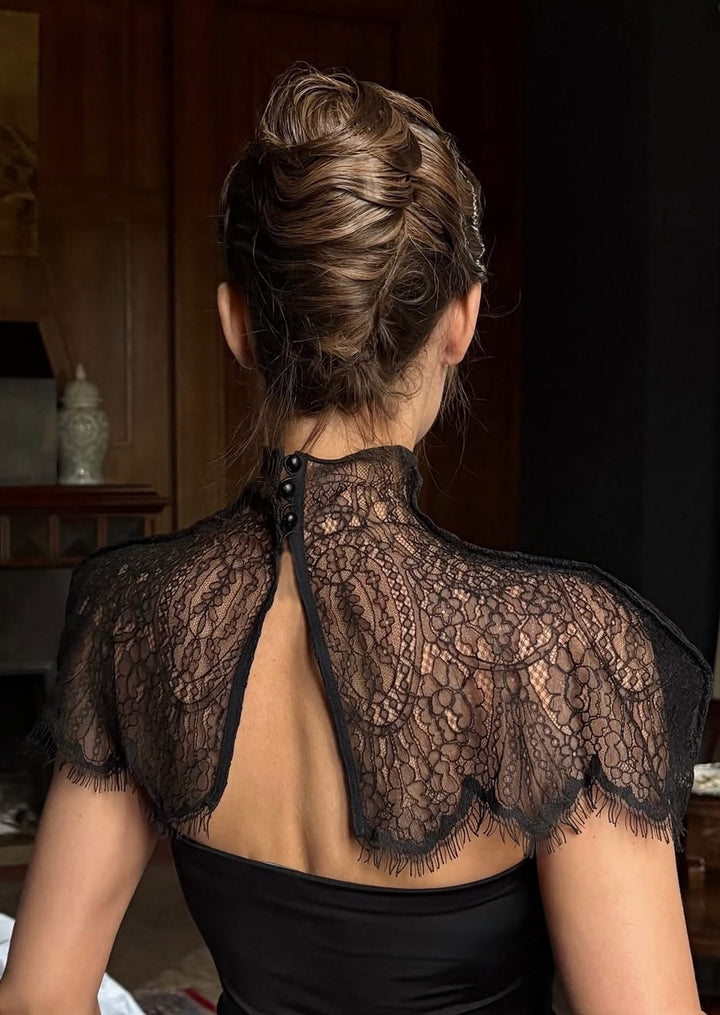 Lace Trimmed Strapless Maxi Dress Set