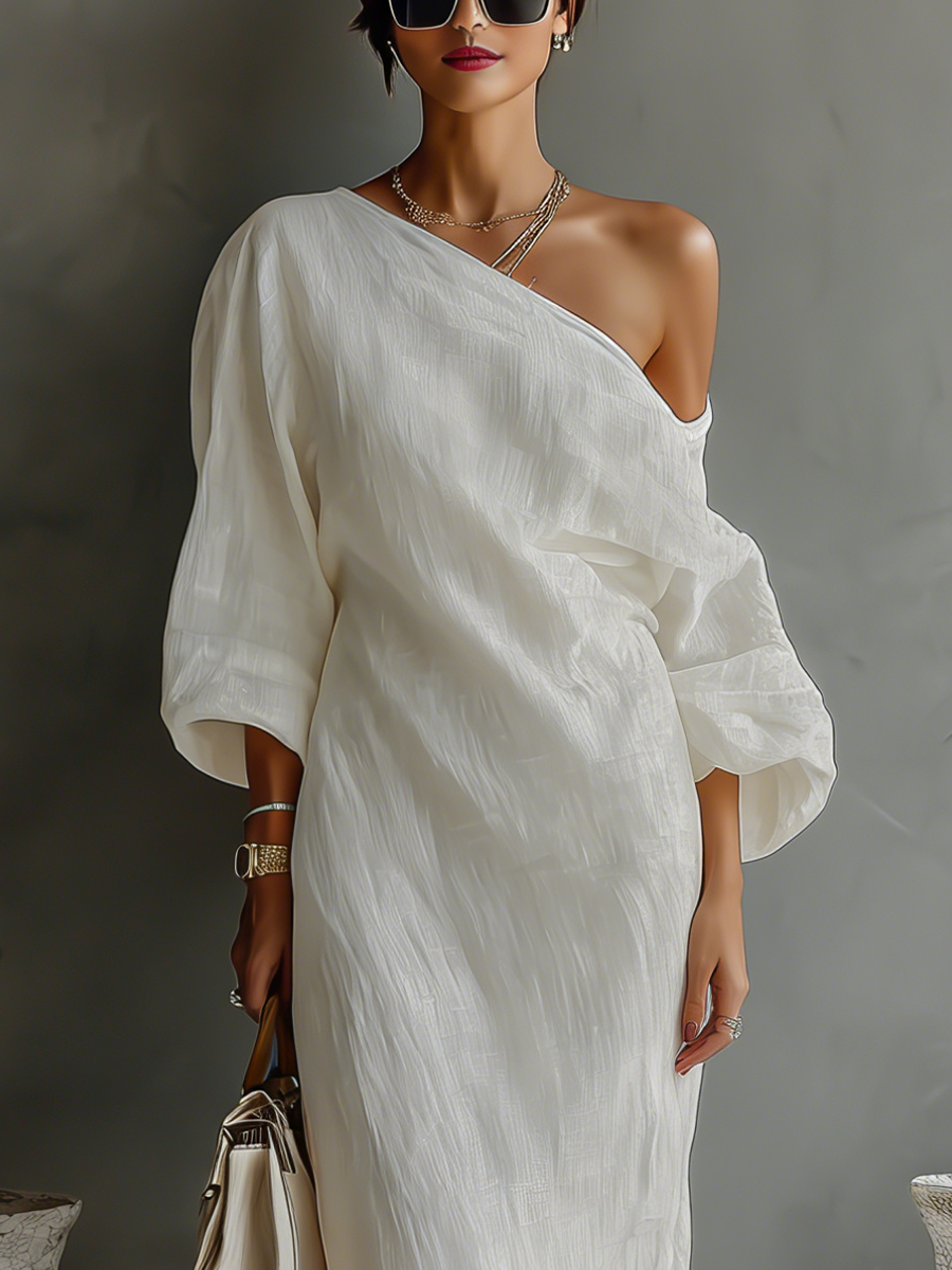Women's Ivory White Cotton-Linen Blend