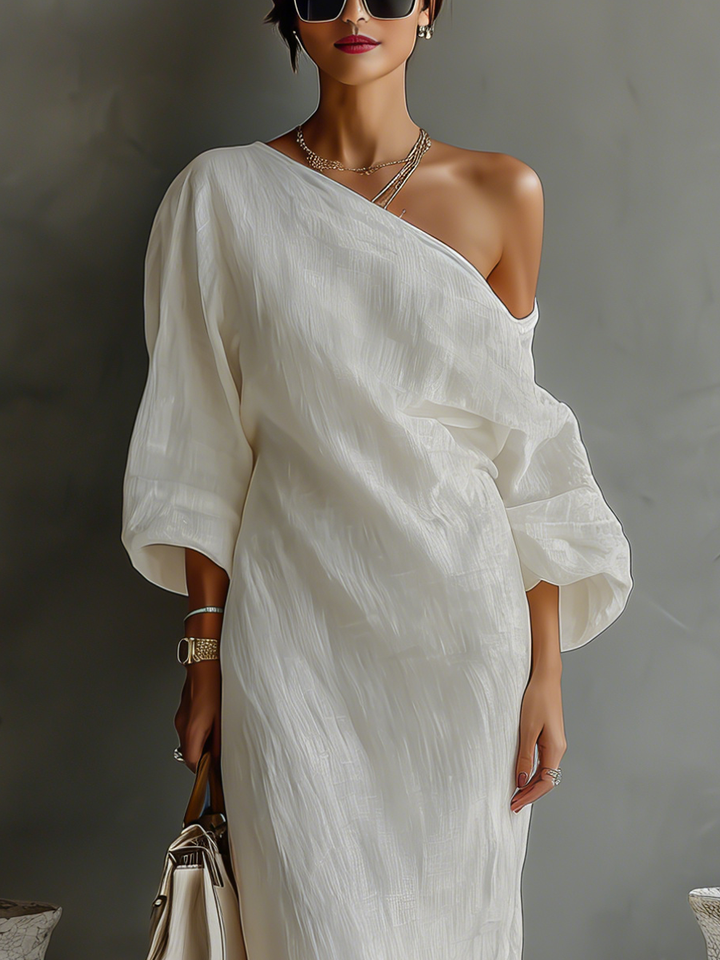 Women's Ivory White Cotton-Linen Blend