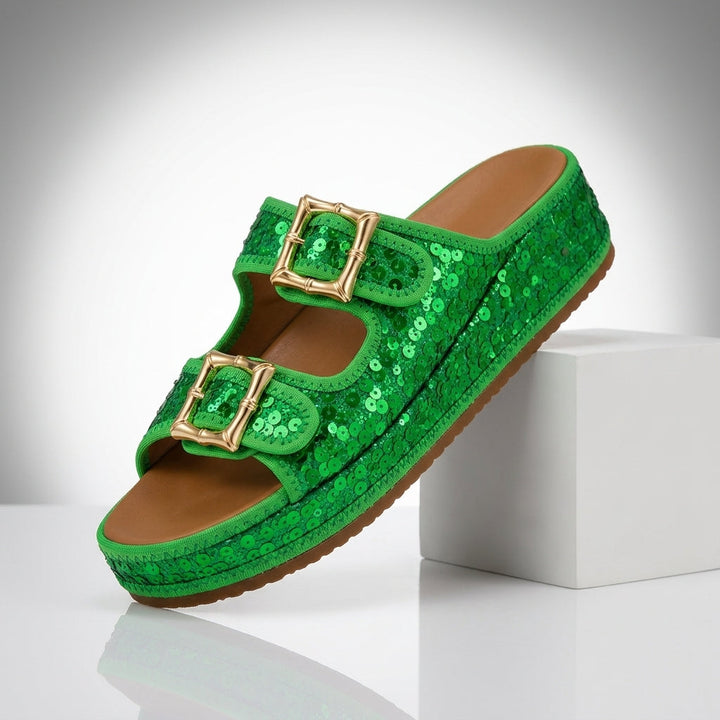 Odette Sequin Suede Sandals