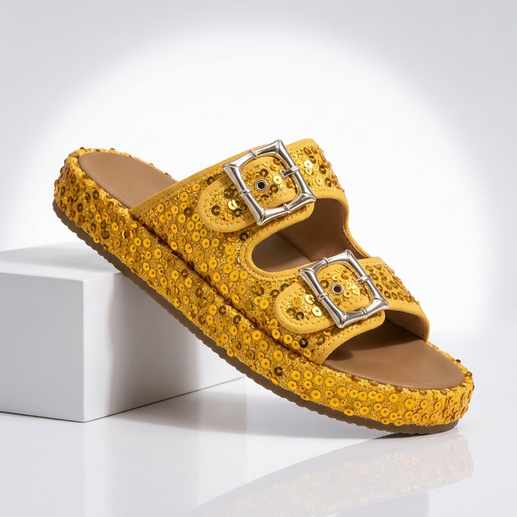 Odette Sequin Suede Sandals