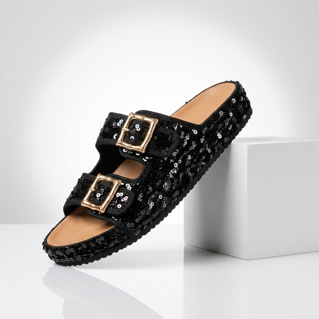 Odette Sequin Suede Sandals