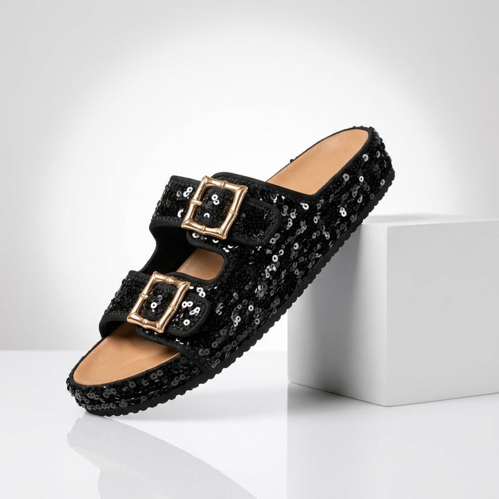 Odette Sequin Suede Sandals