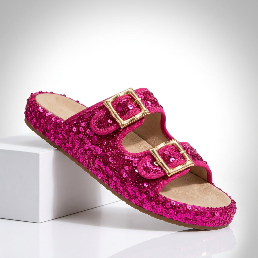 Odette Sequin Suede Sandals