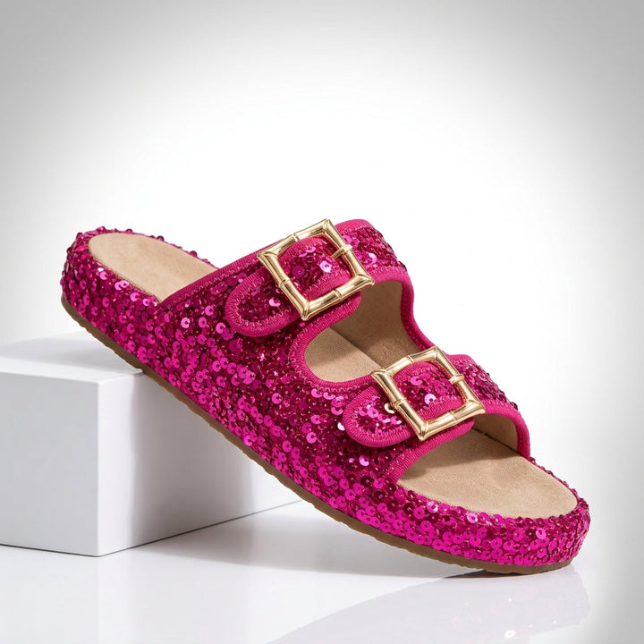 Odette Sequin Suede Sandals