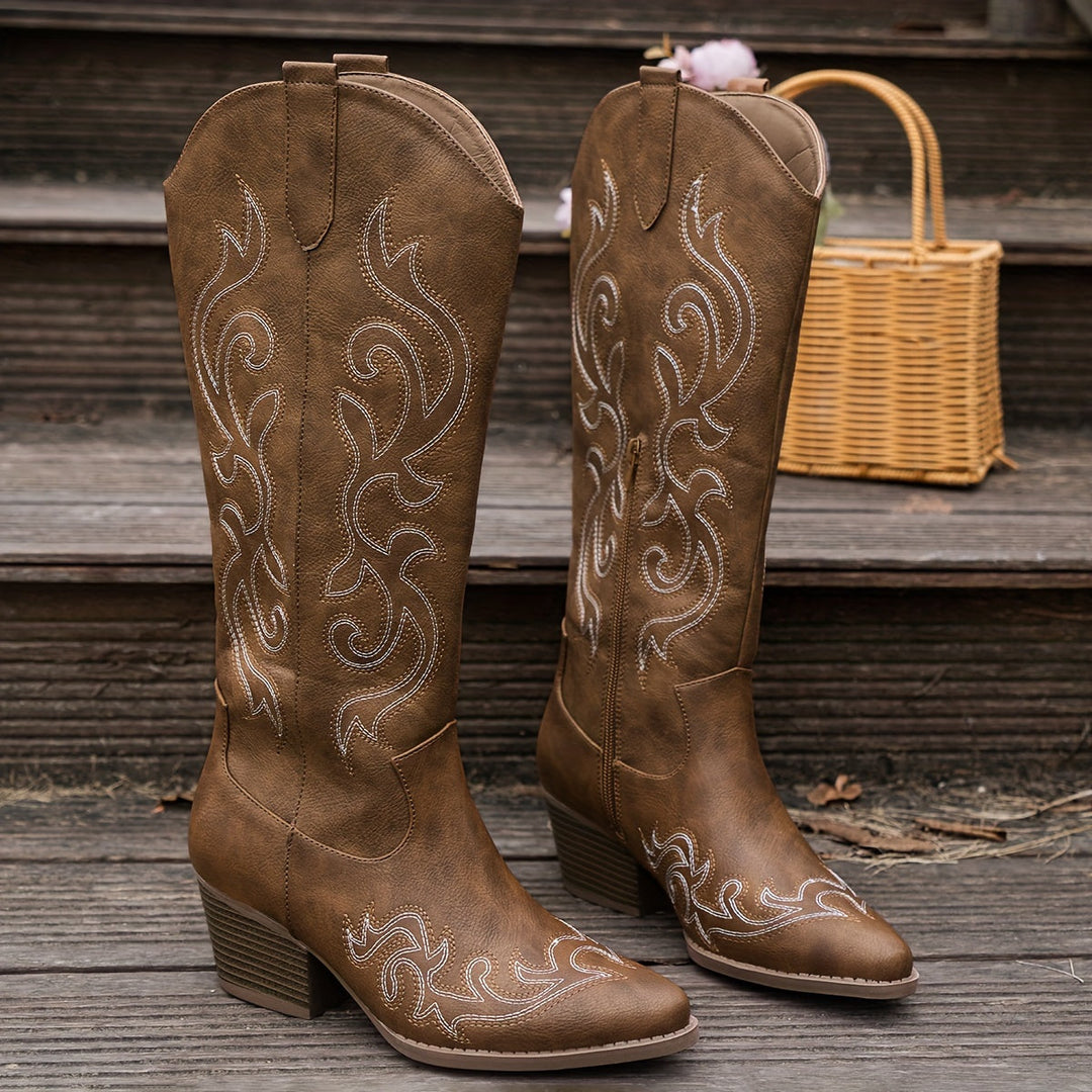 Sharina - Slip-on Retro Cowboy Boots