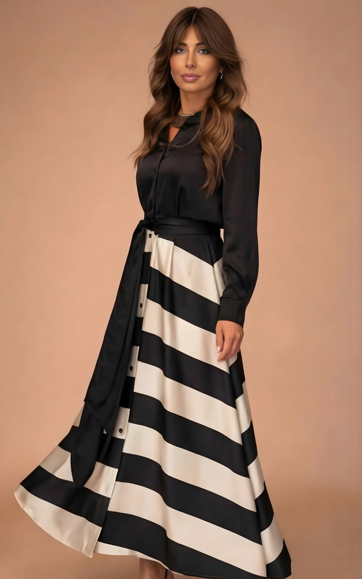 Romy |  Elegant Striped Maxi Dress