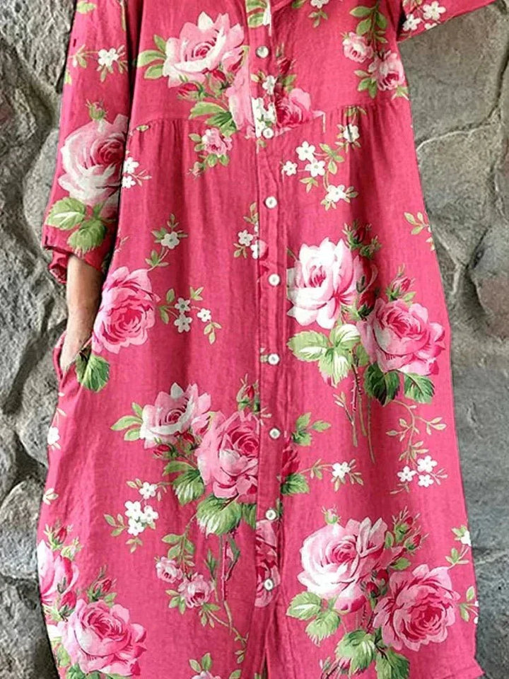 Mathilde™ | Artistic Floral Maxi Dress-