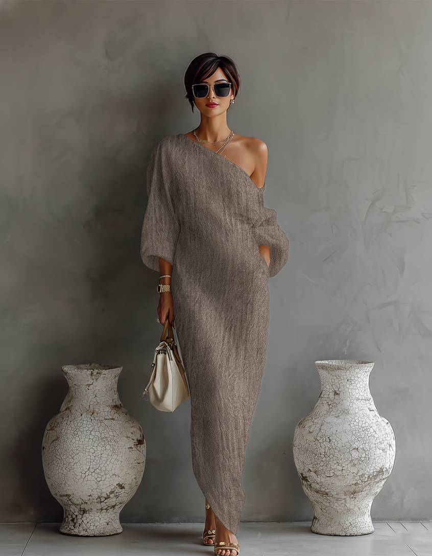 Women's Ivory White Cotton-Linen Blend