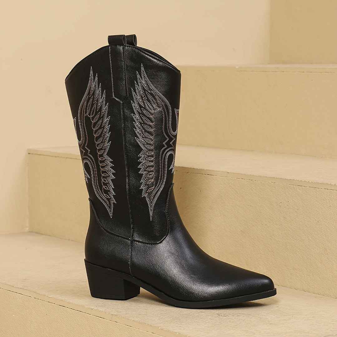 Lucy - Low Pointed Toe Wing Boots