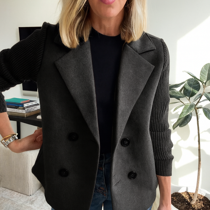 Sasha || Ribbed Blazer Coat
