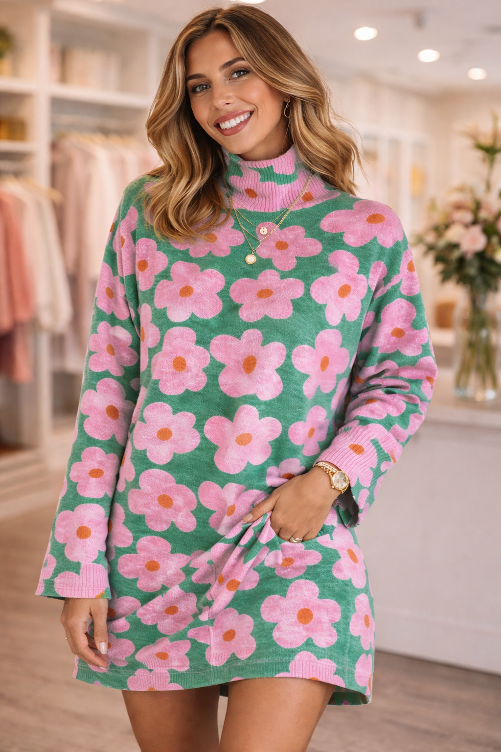 Bella | Floral Knit Sweater