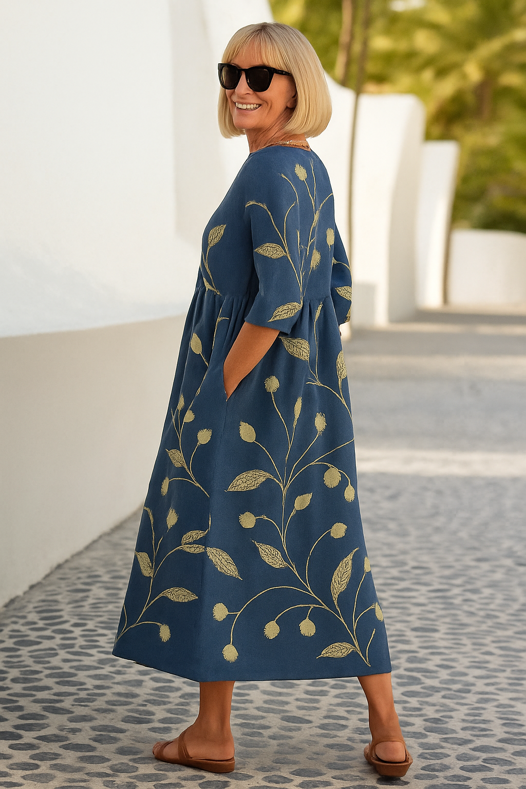 Elize - Effortlessly Elegant Midi Dress for Everyday Comfort