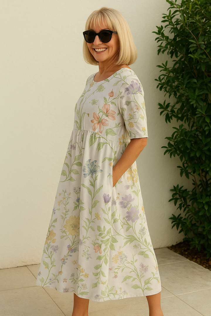 Elize - Effortlessly Elegant Midi Dress for Everyday Comfort