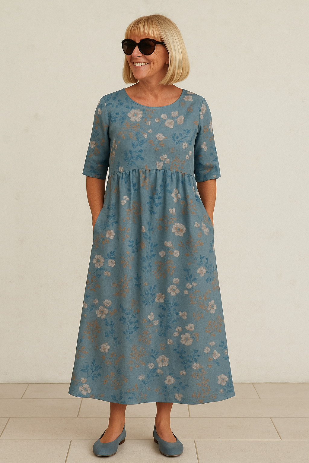 Elize - Effortlessly Elegant Midi Dress for Everyday Comfort
