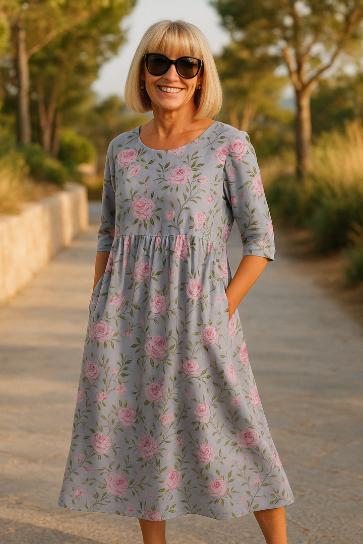 Elize - Effortlessly Elegant Midi Dress for Everyday Comfort