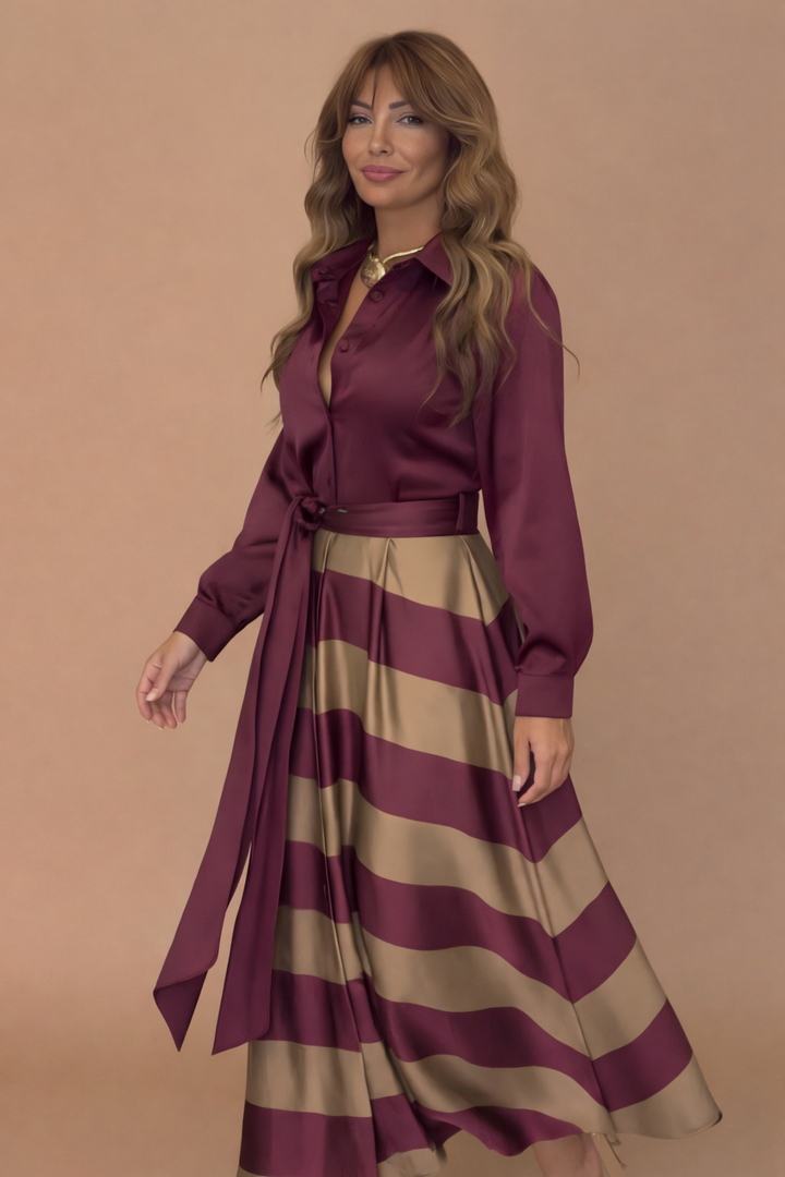 Romy |  Elegant Striped Maxi Dress