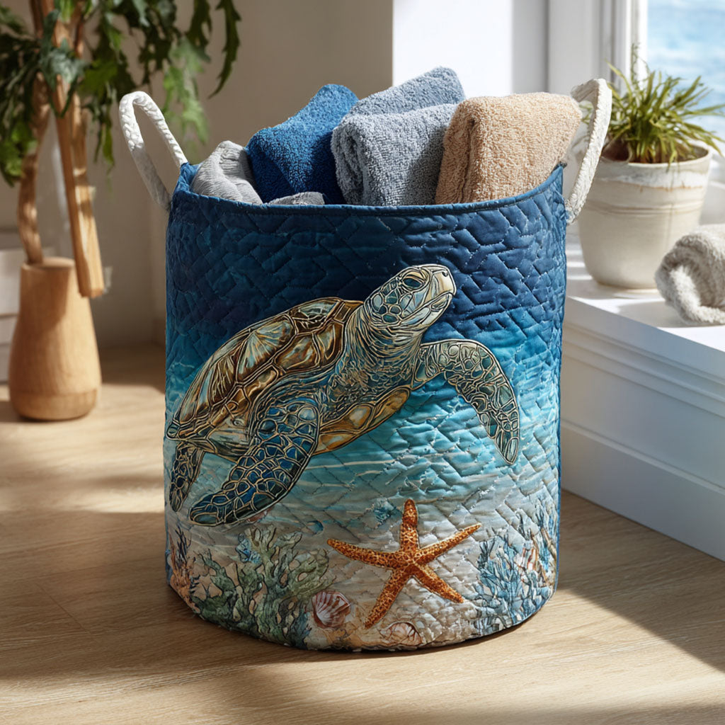 Ocean Turtle Laundry Basket