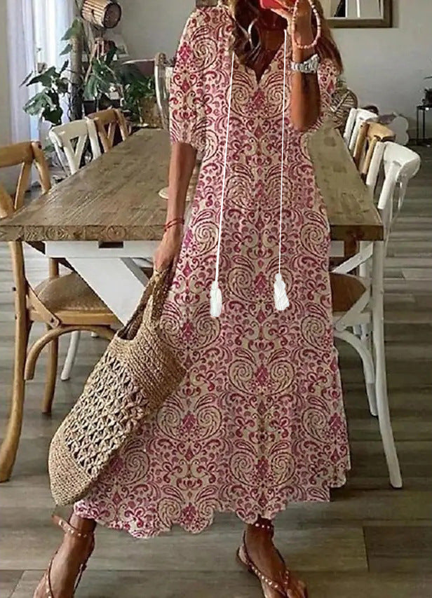 Amalia | Vintage Bohemian Maxi Dress for Summer