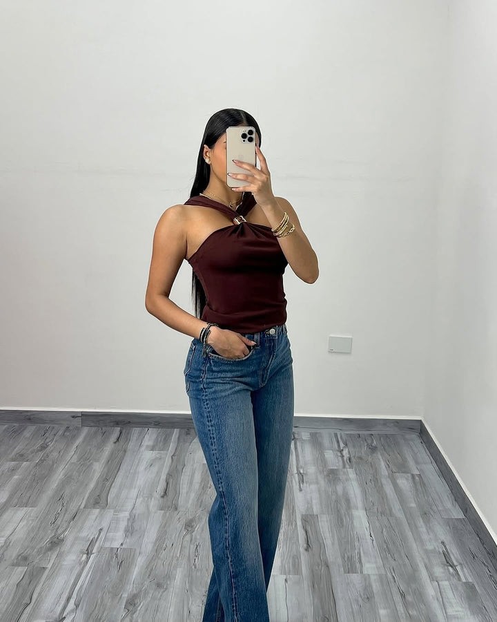 Mocha Halter Top