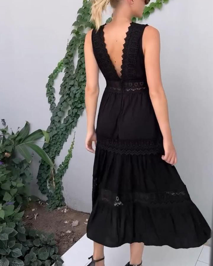 Mirna - Lace tank dress with V-neckline