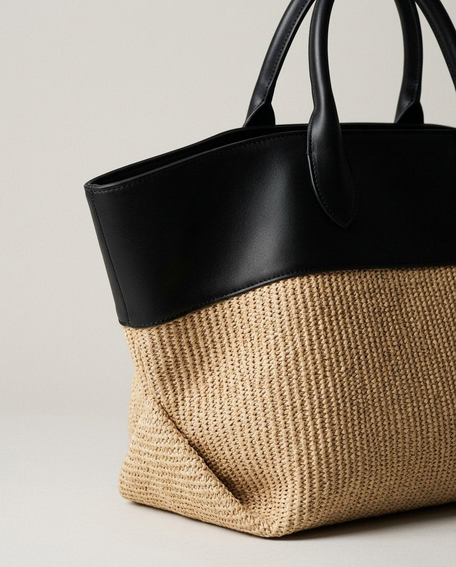 The Colourblock Woven Tote Bag