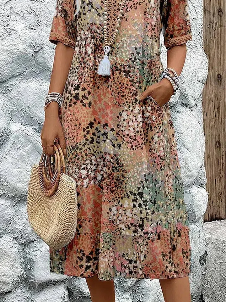 Roxanne™ | Vibrant Floral Wrap Midi Dress