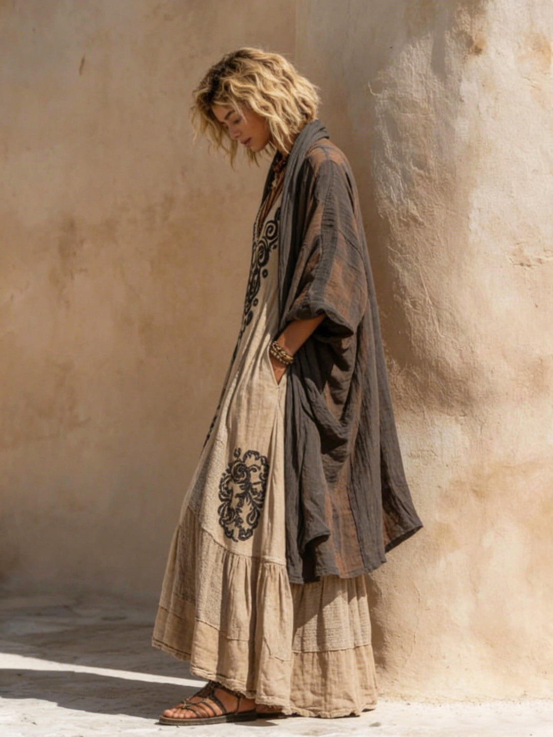 Boho Retro Linen Two-piece Set